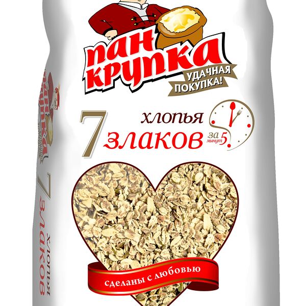 Хлопья из смеси  Пан Крупка 7 злаков вес 0,4кг