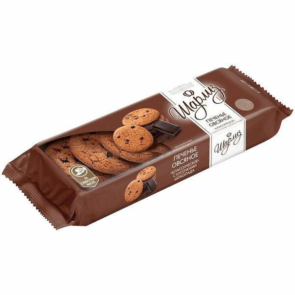 Печенье Шарлиз овсяное классическое с кусочками шоколада