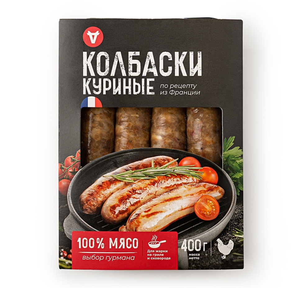 

Колбаски куриные Агроальянс МТ по рецепту из Франции 400 г