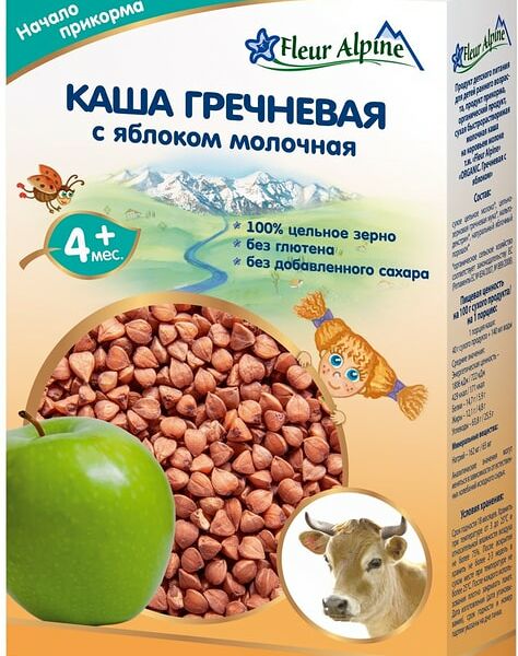 Каша Fleur Alpine Гречневая с яблоком с 4 месяцев 200г