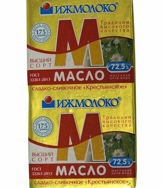 Масло сладко-сливочное Ижмолоко крестьянское 72.5%