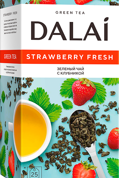 Чай Dalai Strawberry fresh с плодами и ароматом клубники зел м/л кит-й 25 *1,5 г