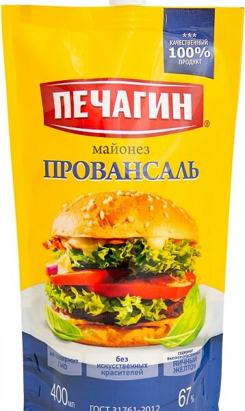 Майонез Pechagin Провансаль 67% 400мл