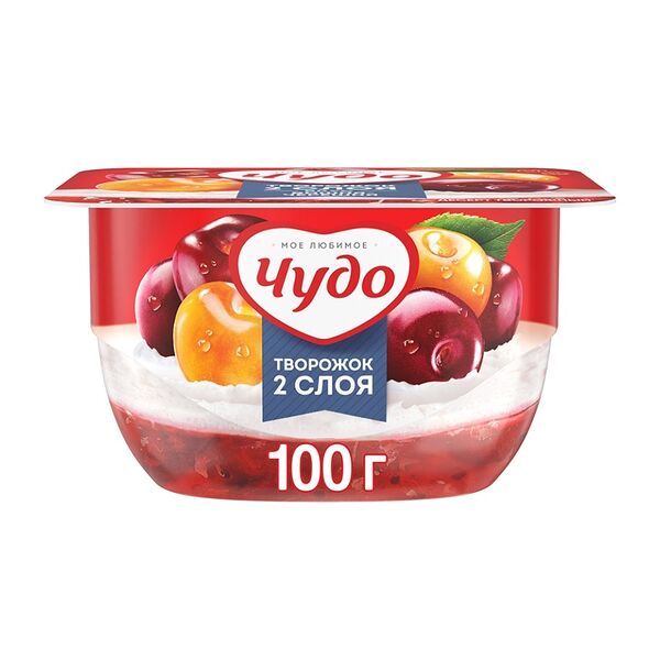 Десерт творожный воздушный Чудо Творожок Вишня-черешня 4%