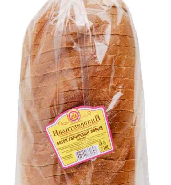 Батон Горчичный новый Ивантеевский хлебокомбинат, нарезка 370 г