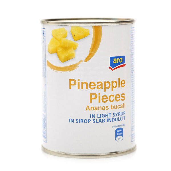 Кусочки ананаса в легком сиропе ТМ Aro (Аро)