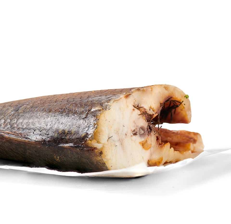 

Сибас «Азбука Вкуса» потрошёный с головой горячего копчения, Россия вес