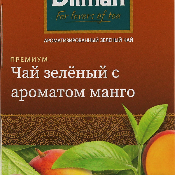 Чай зеленый DILMAH с ароматом манго, 20пак x 1.5 г