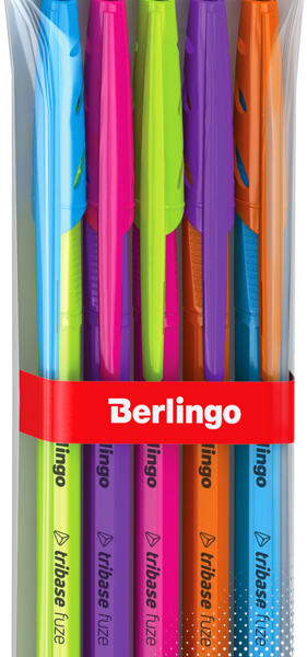 Набор ручек Berlingo Tribase Fuze шариковых синих, 0,7 мм, 5 шт