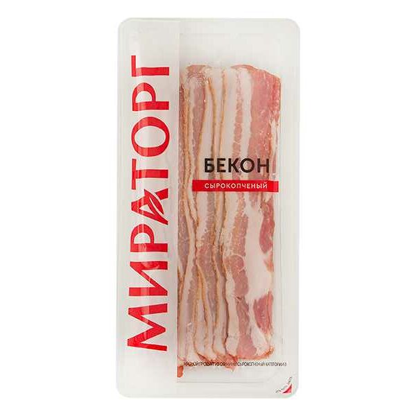 Бекон Мираторг сырокопченый из свинины нарезка 200 г