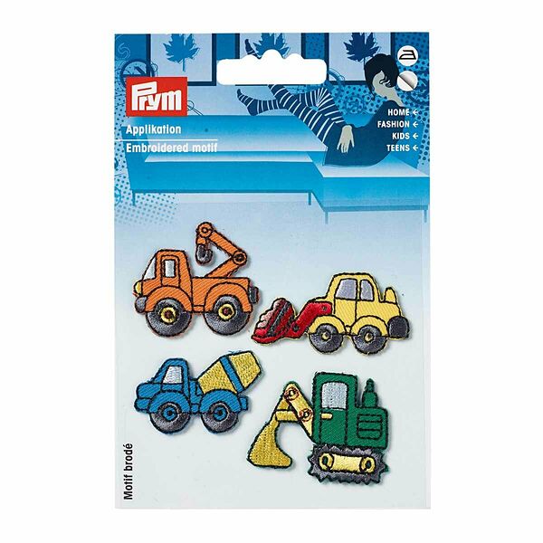 925427 Аппликация самоклеющаяся/ приутюживающаяся, Строительные машины, 4 шт. Prym