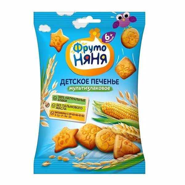 Печенье детское ФрутоНяня Мультизлаковое растворимое  с 6 месяцев