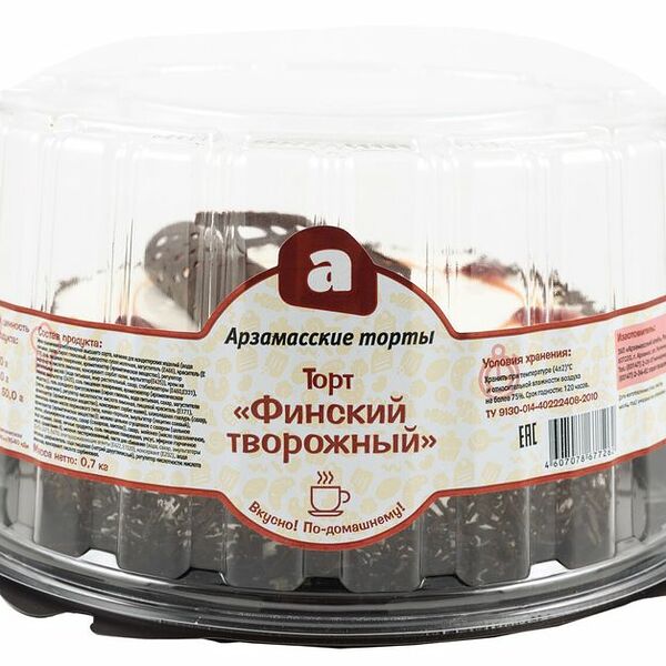 Торт Арзамасские торты Финский творожный, 700г