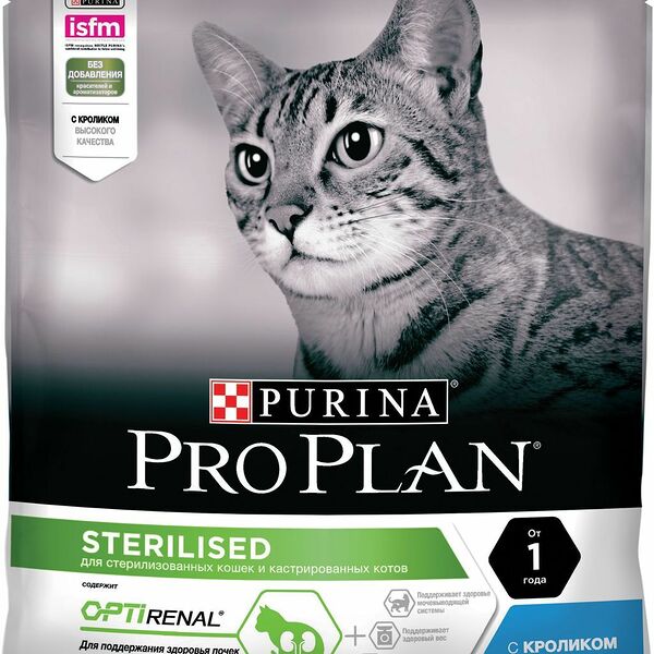 Сухой корм для кошек Pro Plan Optirenal Sterilised с кроликом