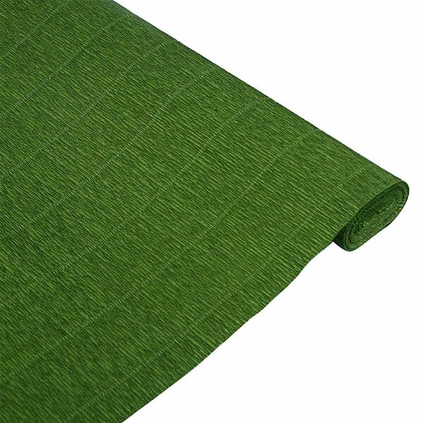 62251 Бумага гофрированная простая, 50см*2,5м 180гр 17А/8 оливковый