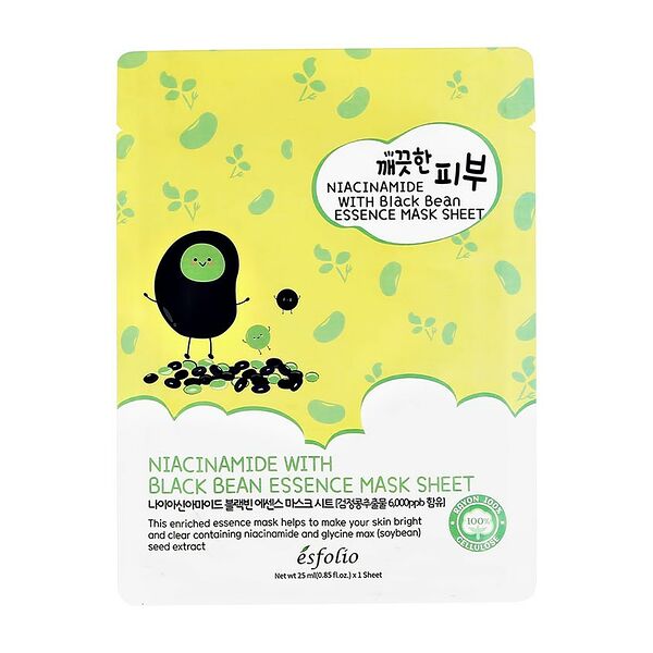 Маска для лица Esfolio c ниацинамидом и экстрактом черных соевых бобов для сияния кожи 25 мл