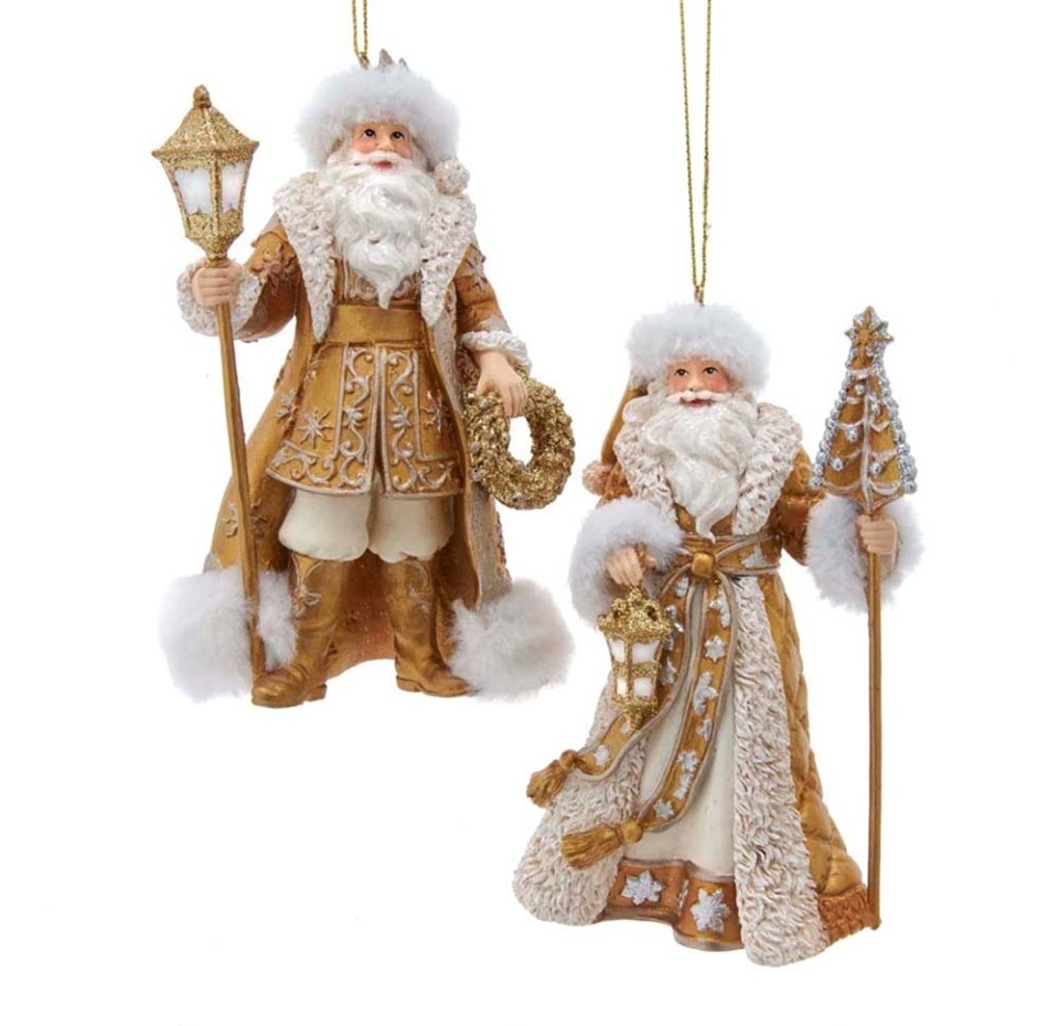 

Игрушка для елки Коллекция Традиции Санта в ассортименте цвет золотой, 1 шт, Тайвань