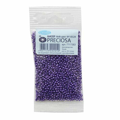 (18328) 331-19001-10/0 Бисер solgel металлик 10/0, круг.отв., 20гр Preciosa,упак