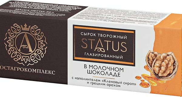 Сырок глазированный А.РостАгроКомплекс в молочном шоколаде Кленовый сироп и грецкий орех 26% 50г