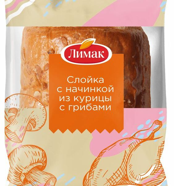 Слойка Лимак с начинкой из курицы с грибами