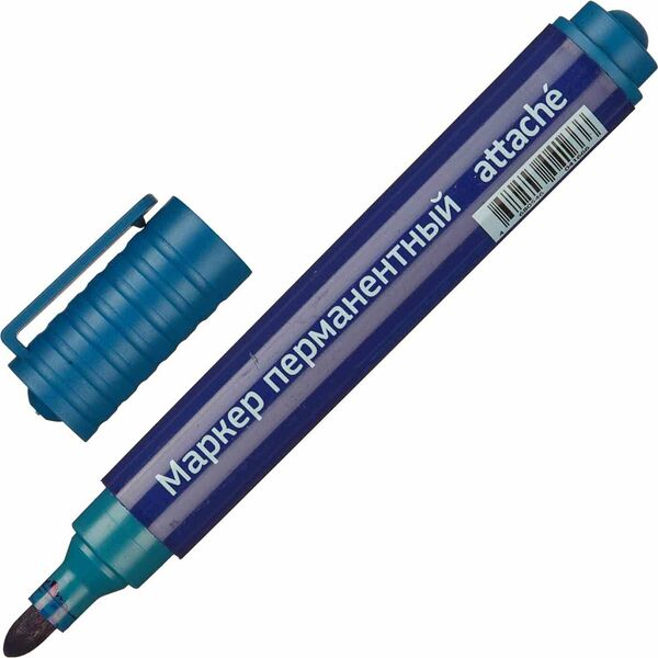 Маркер перманентный универсальный Attache Econ цвет: синий, 2-3 мм