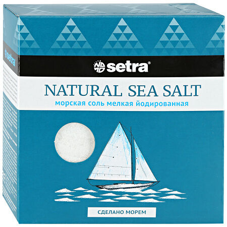 Соль морская пищевая мелкая йодированная Setra