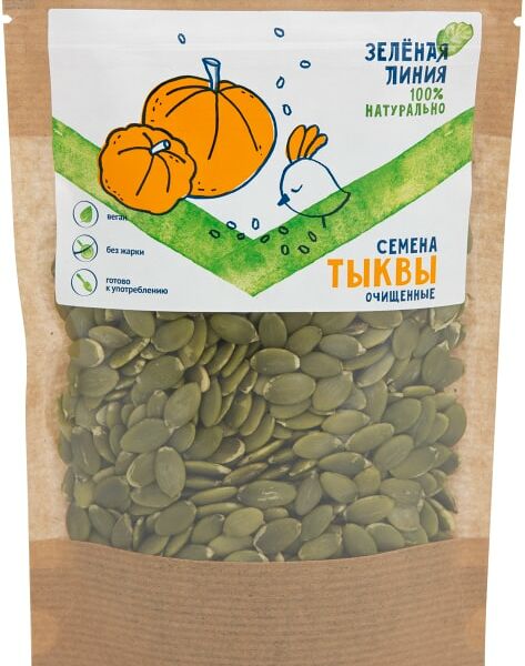 Семена тыквы Зелёная линия очищенные 150г