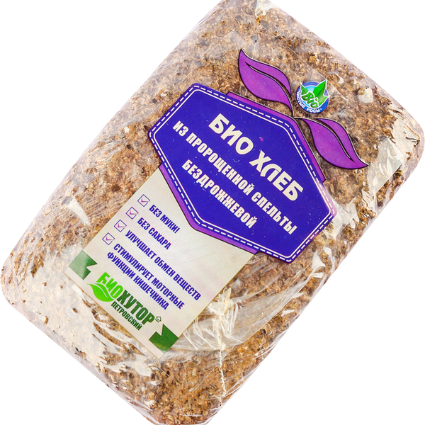 Био хлеб из пророщенной спельты Биохутор Петровский бездрожжевой