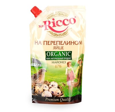 Майонез Mr.Ricco на перепелином яйце 67% 375 г