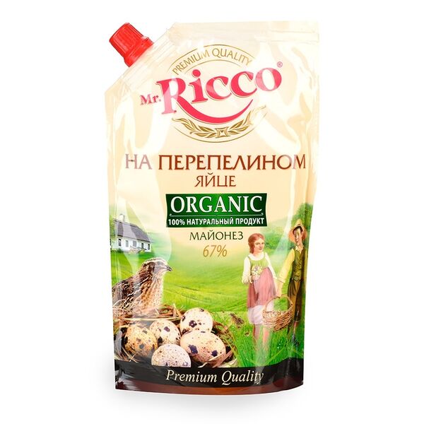 Майонез MR.RICCO на перепелином яйце 67% Premium, 400 мл