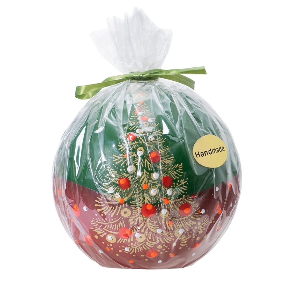 

Свеча круглая Candles Ёлочка, цвет красно-зеленый, 10 см, Литва