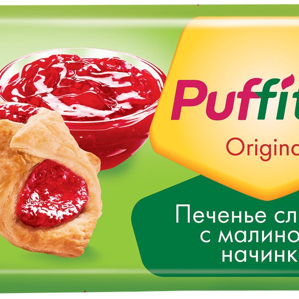 Печенье Puffitto Original слоеное с малиновой начинкой 125 г