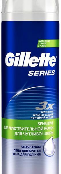 Пена для бритья Gillette Sensitive тройная защита, 250мл