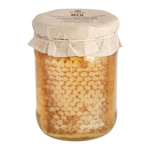 Мёд Пчельник акациевый натуральный с сотой (черноклён)