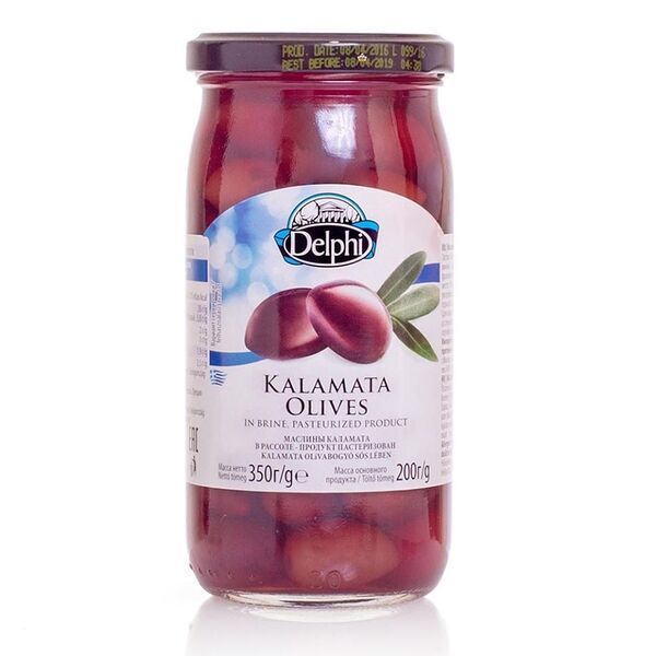 Оливки Delphi черные Каламата с косточкой