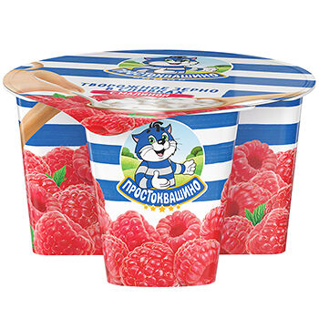 Продукт творожный Простоквашино Творожное зерно Малина 5%, без змж