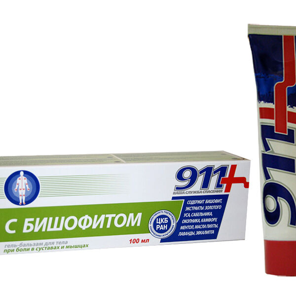 Гель-бальзам для тела 911+ Ваша Служба Спасения с Бишофитом 100 мл