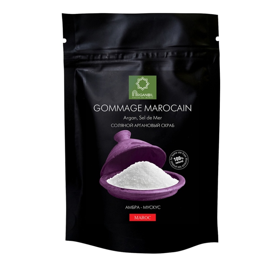 

Скраб для тела Gommage Marocain «Амбра — мускус» соляной аргановый, Arganoil, Россия