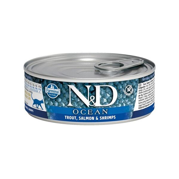 Консервы для взрослых кошек Farmina N&D Cat Ocean Adult Лосось и тунец 70г
