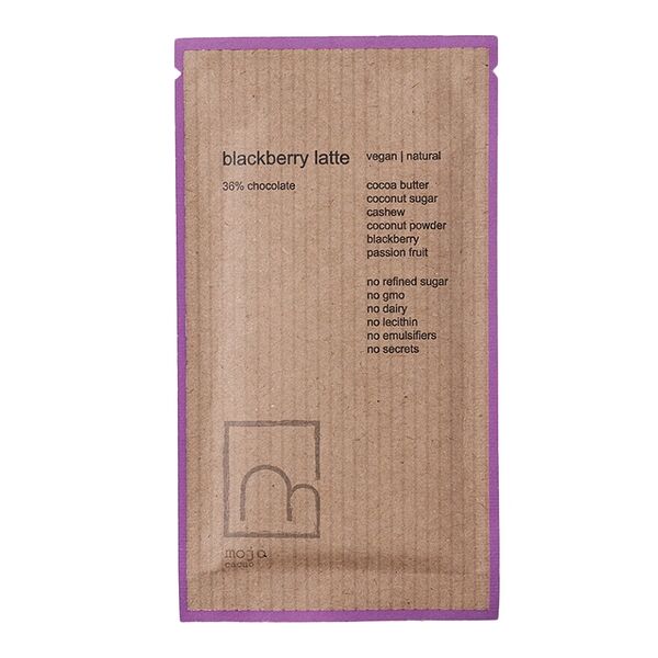 Шоколад веганский Mojo Cacao Blackberry Latte 36% 20 г, Россия