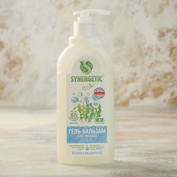 Гель-бальзам для мытья посуды и детских игрушек Синергетик без запаха