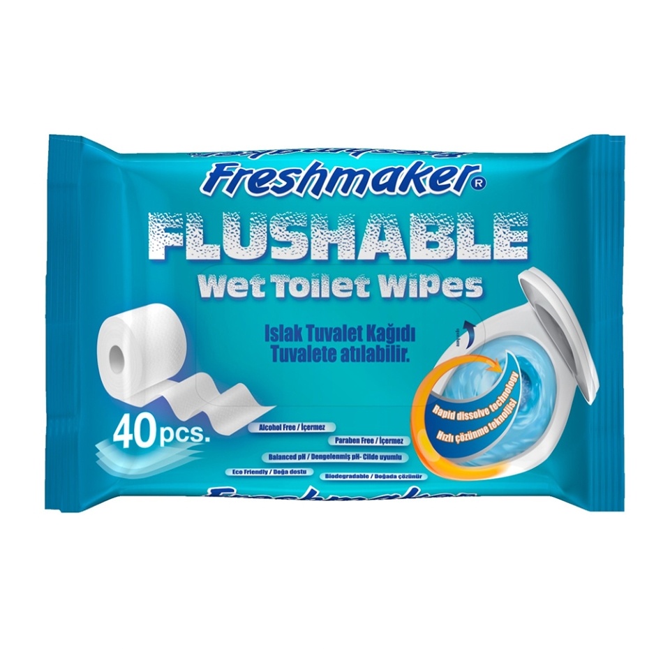 

Салфетки влажные Freshmaker для туалета смываемые 40 шт
