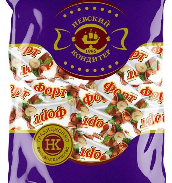 Конфеты  Петровский Форт нуга с карамелью и орехом 1кг