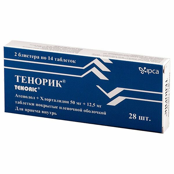 Тенорик таблетки 50 мг + 12.5 мг 28 шт