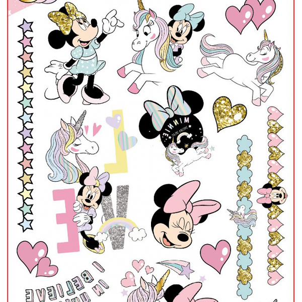 Наклейки-тату Disney Минни и Единорог переводные