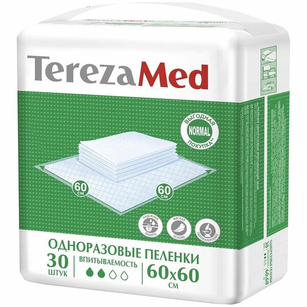 Пеленки TerezaMed Normal 60 см х 60 см 30 шт