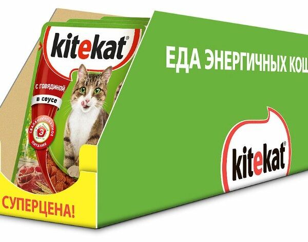 Корм для кошек Kitekat с говядиной 28шт. х (кусочки в соусе)