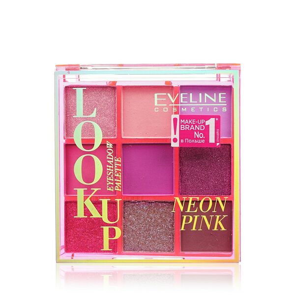 Палетка теней для век Eveline Look Up Neon Pink 9 цветов