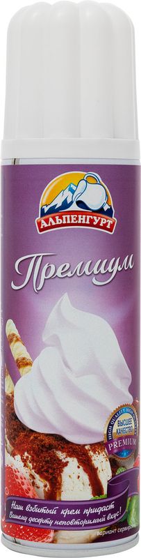 

Сливки взбитые Альпенгурт Премиум 27.5% БЗМЖ, 250 г