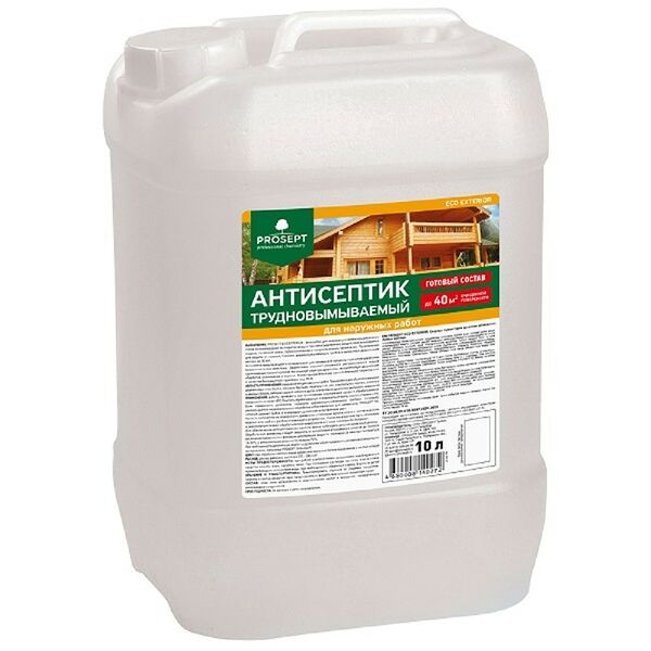 Антисептик для наружных работ PROSEPT Eco Exterior, 10л, готовый состав